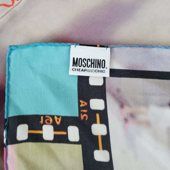 Moschino 100% Silk Square Scarf - Picture 7 of 10